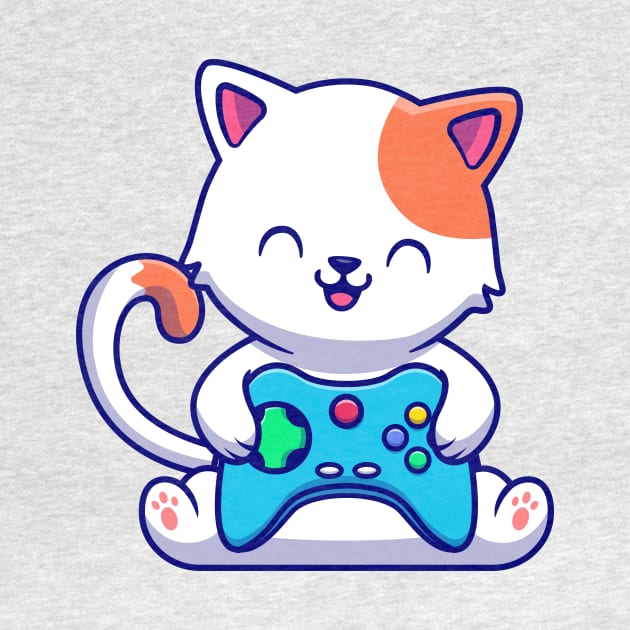 Cute Cat Gaming With Game Console by Catalyst Labs